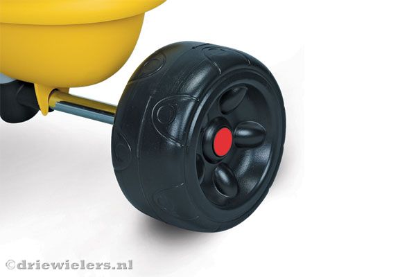 Met harde lekvrije kunsstof wielen.