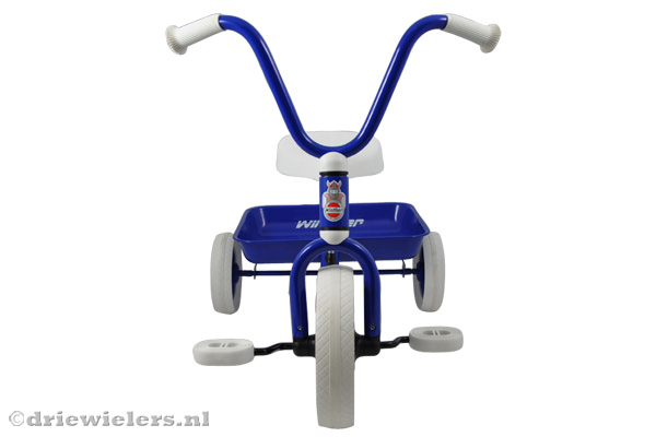 Voorzijde van de blauw-witte winther.