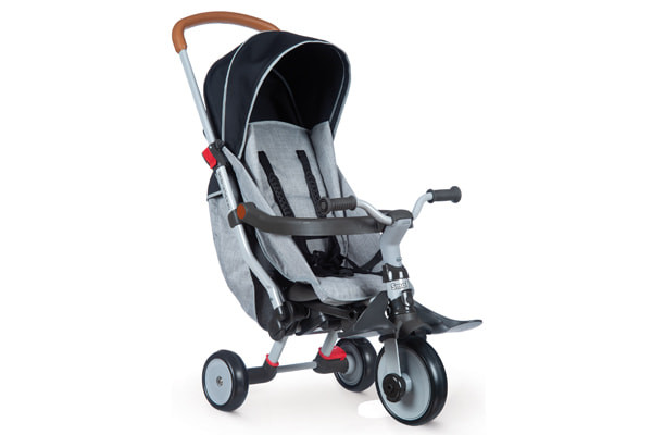 Robin 2in1 kinderwagen driewieler grijs